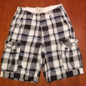 Hollister mens plaid cargo shorts.